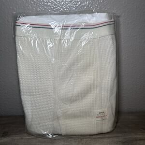 Vtg 1970’s NEW Mens 3XL 50-52 Waffle Long Underwear Blue Red Striped Waistband